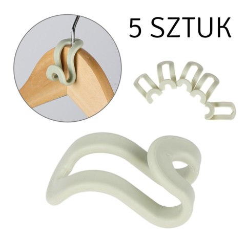 AG17F Haczyki na wieszaki do szafy 5szt