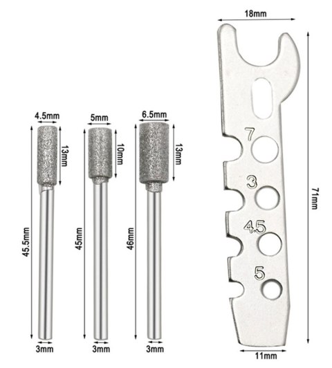 AG685B Ostrzałka do łańcucha + klucz