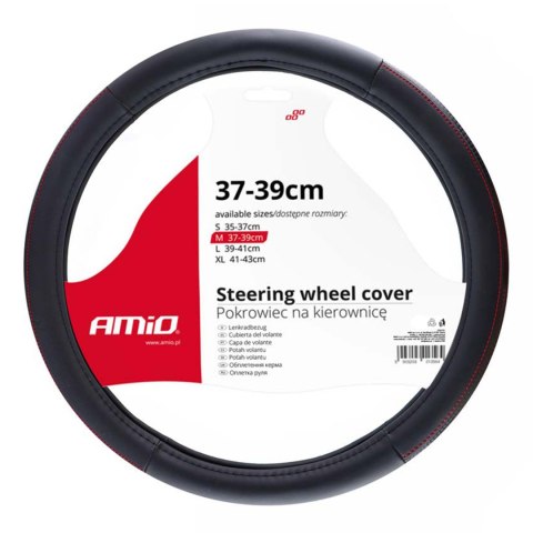 Pokrowiec nakładka na kierownicę samochodową m 37-39cm swc-28-m amio-02565 Pokrowiec nakładka na kierownicę samochodową m 37-39cm swc-28-m amio-02565
