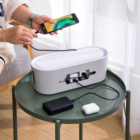 AG381F Organizer na kable listwy biały