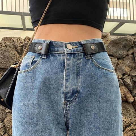 BQ53C Pasek bez klamry do spodni czarny BQ53C Pasek bez klamry do spodni czarny