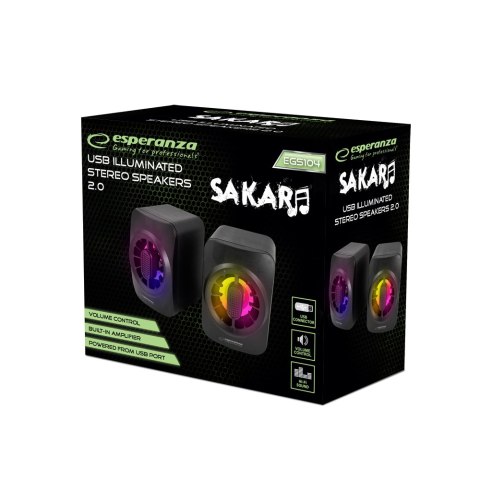 EGS104 Esperanza głośniki 2.0 usb led rainbow sakara EGS104 Esperanza głośniki 2.0 usb led rainbow sakara