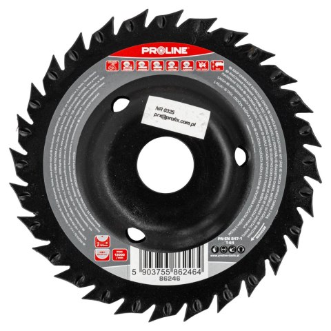 Tarcza wypukła tarnik grube zęby z piłą 125mm proline