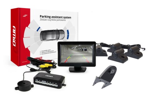 Zestaw czujników parkowania tft01 4,3" z kamerą hd-502-ir 4 sensory czarne truck