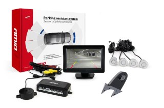 Zestaw czujników parkowania tft01 4,3" z kamerą hd-502-ir 4 sensory srebrne