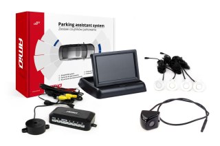 Zestaw czujników parkowania tft02 4,3" z kamerą hd-310 4 sensory białe