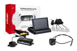 Zestaw czujników parkowania tft02 4,3" z kamerą hd-310 4 sensory srebrne