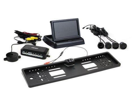 Zestaw czujników parkowania tft02 4,3" z kamerą hd-402-led 4 sensory czarne