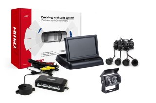 Zestaw czujników parkowania tft02 4,3" z kamerą hd-501-ir 4 sensory czarne "gold"