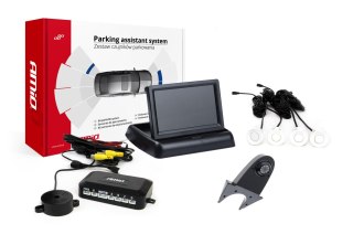 Zestaw czujników parkowania tft02 4,3" z kamerą hd-502-ir 4 sensory białe
