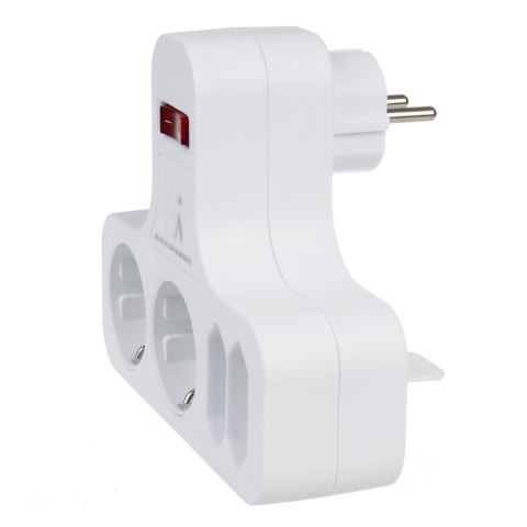 Gniazdko prądowe Maclean, poczwórne z wyłącznikiem, nóżka stabilizującą, typu schuko, 2x2.5A, 2x16A, MCE224G Gniazdko prądowe Maclean, poczwórne z wyłącznikiem, nóżka stabilizującą, typu schuko, 2x2.5A, 2x16A, MCE224G