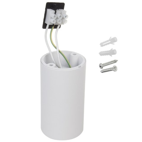 Oprawa natynkowa / tuba Maclean, punktowa, okrągła, aluminiowa, GU10, 55x100mm, kolor biały/złoty, MCE458 W/G Oprawa natynkowa / tuba Maclean, punktowa, okrągła, aluminiowa, GU10, 55x100mm, kolor biały/złoty, MCE458 W/G