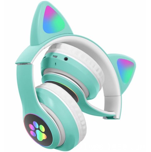 ZS7D Słuchawki bt 5.0 led turkus uszy