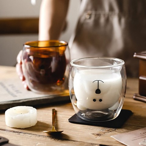 AG734 Szklanka miś termiczna kubek 260ml