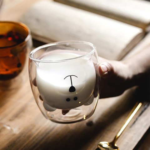 AG734 Szklanka miś termiczna kubek 260ml