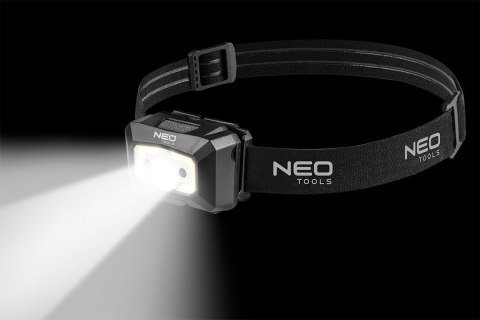 Latarka czołowa akumulatorowa USB 250 lm COB LED + czujnik ruchu