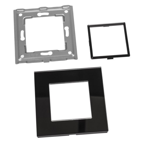 Szklana ramka Maclean, pojedyncza, czarna, 86x86mm, MCE730B Szklana ramka Maclean, pojedyncza, czarna, 86x86mm, MCE730B