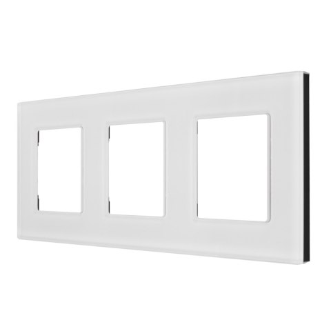 Szklana ramka Maclean, potrójna, biała, 228x86mm, MCE731W Szklana ramka Maclean, potrójna, biała, 228x86mm, MCE731W