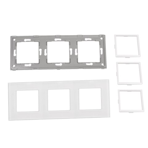 Szklana ramka Maclean, potrójna, biała, 228x86mm, MCE731W Szklana ramka Maclean, potrójna, biała, 228x86mm, MCE731W