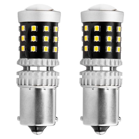 Żarówki led canbus 2016 39smd 1156 ba15s p21w r10w r5w white 12v 24v amio-02799