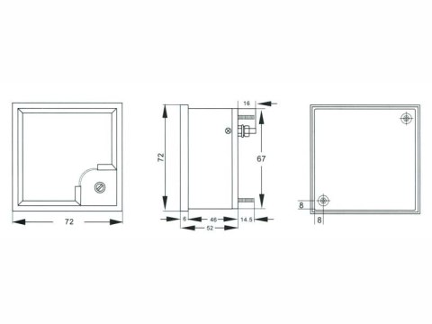 51-350# Miernik analogowy voltomierz kwadrat duży 500v