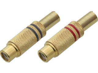 8965# Gniazdo rca-na kabel złote małe (czarno-czerwony)