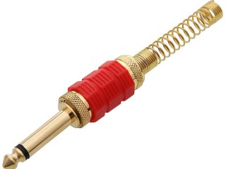 1233# Wtyk jack 6,3 mono złoty hq czerwony`