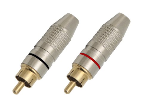 3774# Wtyk rca silver-metal złoty czarny/czerwony