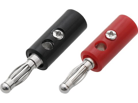 4049# Wtyk banan plastik skręcany ze śrubą czerwony+czarny 4049# Wtyk banan plastik skręcany ze śrubą czerwony+czarny