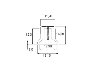 8695# Gałka potencjometru czarna n-2 wsk.ziel. 17.5mm