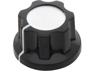 8804# Gałka potencjometru bakelitowa czarna/srebrna średnica 19mm