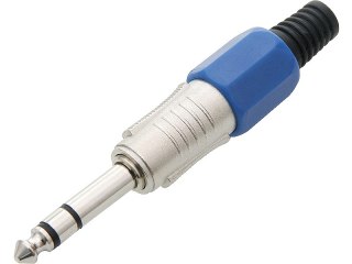 9361# Wtyk jack 6,3 st metal niebieski hq