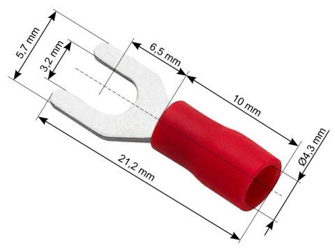43-001# Konektor widełkowy izolowany śruba3,2 kabel 4,3 43-001# Konektor widełkowy izolowany śruba3,2 kabel 4,3