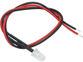 4607# Dioda led 5 mm niebieski 12v z przewodem 20cm