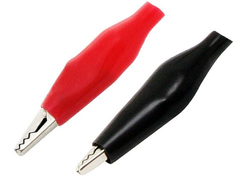 96-702# Krokodylek mały w izolacji 35mm czarny/czerwony 96-702# Krokodylek mały w izolacji 35mm czarny/czerwony