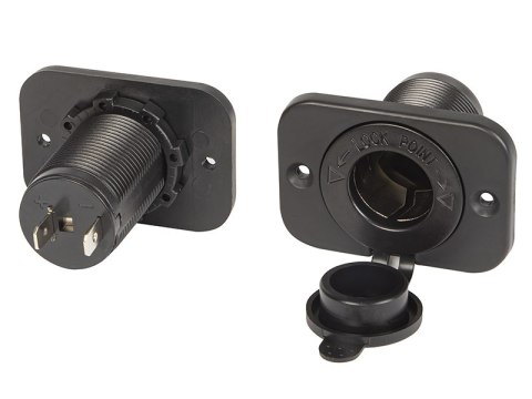 97-874# Gniazdo zapalniczki samochodowej 1xhermetyczne12/24v montaż poprzez wywiercenie