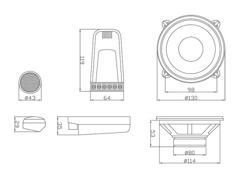 30-845# Głośniki samochodowe blow vr-130 zestaw