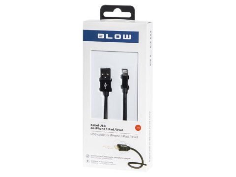 66-108# Przyłącze usb a - iphone 1,0m plecionka bl