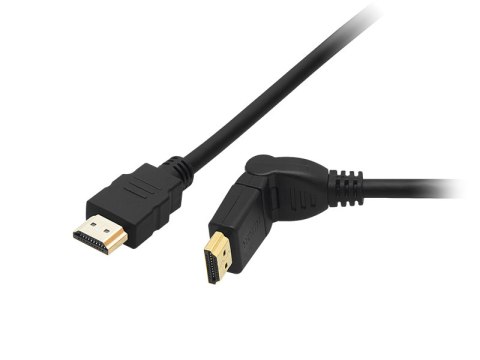 92-653# Przyłącze hdmi-hdmi black kątowe 3m skręcane