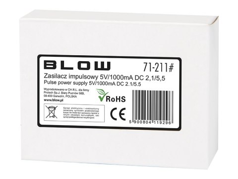 71-211# Zasilacz impulsowy 5v/1000ma 2,1/5,5