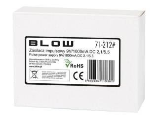71-212# Zasilacz impulsowy 9v/1000ma 2,1/5,5