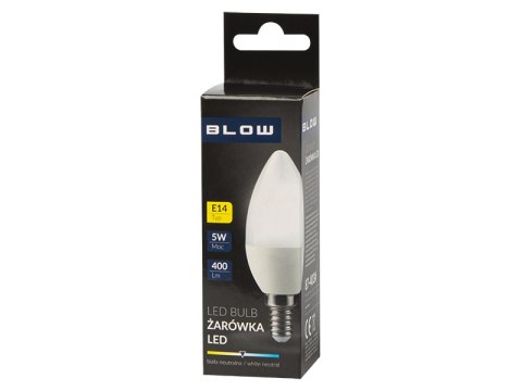 87-403# Żarówka led e14 c37 eco 5w biała neutralna