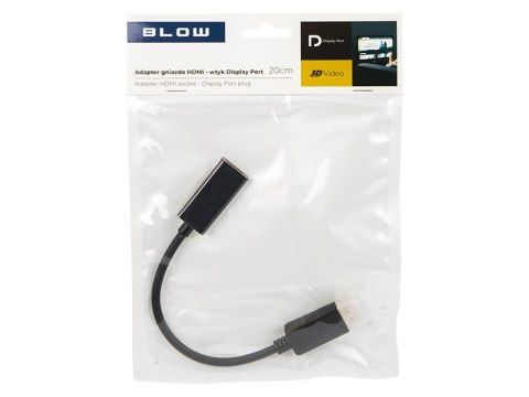 92-156# Przejściehdmi gniazdo hdmi-wtyk display port 0,2m