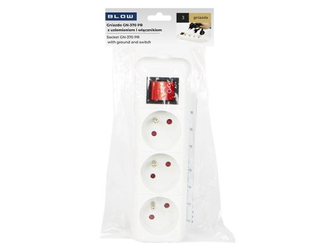 98-120# Gniazdo gn-370ws pr 3-gniazda z wyłącznikiem i uziemieniem 98-120# Gniazdo gn-370ws pr 3-gniazda z wyłącznikiem i uziemieniem