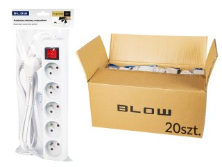 98-539# Przedłużacz sieciowy pr-570wsp 5-gniazd z uziemieniem+wyłącznik 5m biały 3x1,5mm opakowanie