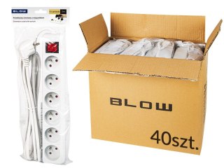 98-541# Przedłużacz sieciowy pr-670wsp 6-gniazd z uziemieniem+wyłącznik 3m biały 3x1,5mm opakowanie