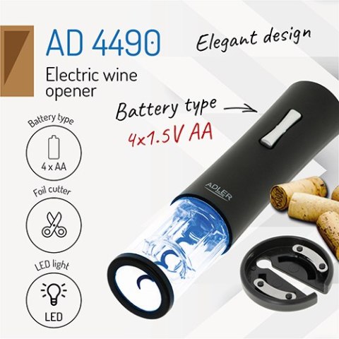 AD 4490 Elektryczny otwieracz do wina