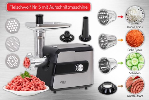 AD 4813 Maszynka do mięsa #5 z szatkownicą