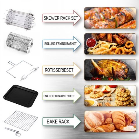 AD 6309 Frytkownica beztłuszczowa - piekarnik 8 w 1 - 13 litrów