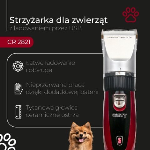 CR 2821 Strzyżarka dla zwierząt z ładowaniem przez usb